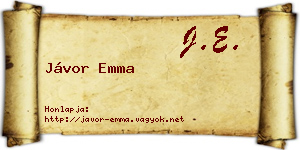 Jávor Emma névjegykártya
