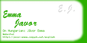 emma javor business card